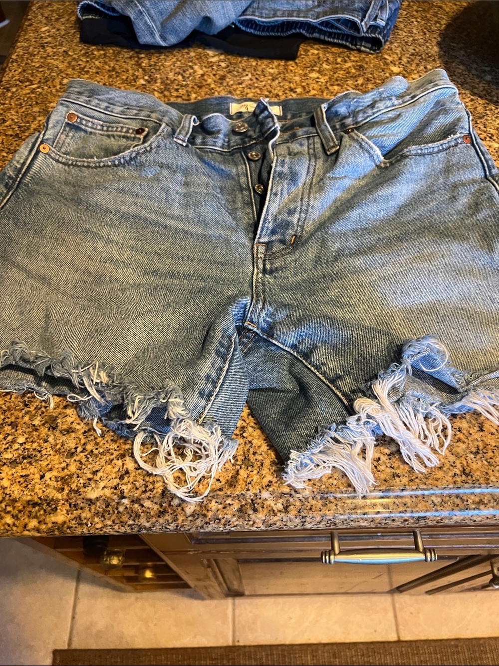 Madewell 28  Light Blue Denim Cutoff Shorts - Casual Frayed Hem